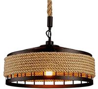 Lights Hemp Rope Ball Chandelier Retro Country Style Hanging Island Pendant Light Fixture,220v, Bulb Inclued -40cm1 head