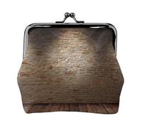 Lights hit The Brick Wall Print Coin Purse for Women Compact Kiss Lock Coin Pouch Zipper Travel Shopping Gifting