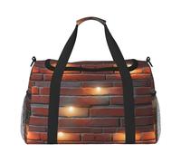 Lights hit the brick wall Print Daily essentials Large Capacity Hand Carry Bag for Weekend Getaways style Bags