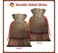 Lights Hit The Brick Wall Print Festive Christmas Bag Drawstring Gift Reusable Sack For Holiday Presents Xmas