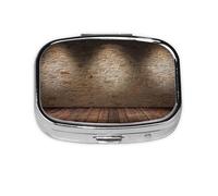 Lights Hit The Brick Wall Print Pill Case Portable Square Pill Box with 2 Compartments,for Purse Pill Box Travel Bag