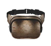 Lights hit the brick wall Print Square Double Layer bag Waist Bag Trendy Pack Travel Bag with Adjustable Bel, Black, One Size