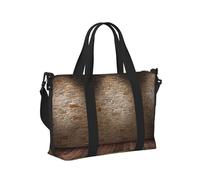 Lights hit The Brick Wall Print Travel Hand Bag for Women Men Foldable Weekend Vacation Journeys Tote Shoulder Bags