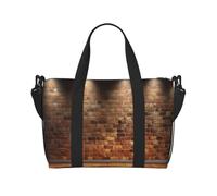 Lights hit the Brick wall Printed Travel Duffel Bag for Women Men - Weekend Overnight Bags with Adjustable Shoulder Strap and Handle