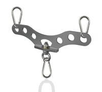 Lights Mountain Rotating Cable Spreader Bar Attachment, Stainless Steel Double-to-Single Adapter Plate with 360° Swivel Ring, Multi-Hole Dual Handle Connector for Cable Machine Training