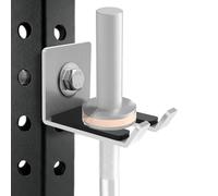 Lights Mountain Universal Stainless Steel Barbell Holder for Squat Rack, Fits 2x2 and 3x3 Power Cages, Compatible with 5/8" and 1" Holes Vertical Olympic Bar Storage Hanging Attachment (Zheng)