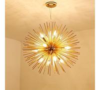 Lights Nordic Design Dandelion LED s Lighting Fixture Aluminum Golden Hanging Lamps Lustres E14 Home Decor (D58cm 12 Lights Cold White)