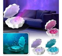 Lights Ocean Wave Projector Shell Shape Light, Shell Lamp with Bluetooth Speaker,2-in-1 Functional Rechargeable ShellLamp,Shell LED Night Light Bluetooth Speaker Colorful Light Wireless Music Player
