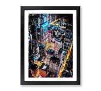 Lights Of Chicago City Modern Framed Print | A4 Black Framed Wall Art | Ready to Hang | Modern Cityscape Picture | Living Room Bedroom Lounge Office