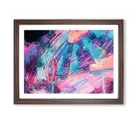 Lights Of The Fair In Abstract Modern Art Framed Print | A3 Walnut Framed Wall Art | Ready to Hang | Abstract Fantasy Picture | Living Room Bedroom Lounge Office