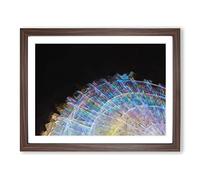 Lights Of The Ferris Wheel In Abstract Modern Art Framed Print | A3 Walnut Framed Wall Art | Ready to Hang | Abstract Fantasy Picture | Living Room Bedroom Lounge Office