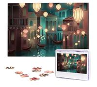 Lights on The Lake Puzzles for Adults 1000 Pieces, Wooden Puzzle Personalized Jigsaw Puzzles from Photos, Challenging Puzzle Art Painting Home Decor Birthday Party Gift (29.5" x 19.7")