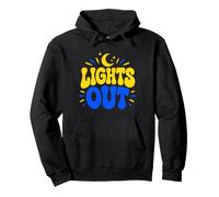 Lights Out Migraine Humor Retro Groovy Bubble Text Pullover Hoodie
