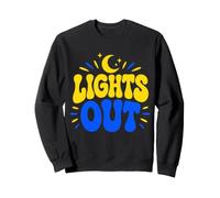 Lights Out Migraine Humor Retro Groovy Bubble Text Sweatshirt
