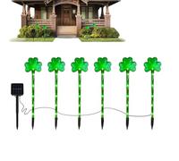Lights Outdoor Day by St Patricks - Shamrock Garden Stakes, SOLAR GREEN LED LAMP | Decorative Holiday Path Lighting for Porch Yard Lawn, Festive Accent for the