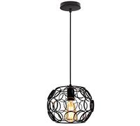 Lights, Retro Loft Industrial Iron Hanging Light Metal Cage Pendant Lamp Indoor Kitchen Living Room Bedroom Restaurant LED Chandelier Pendant(Blac