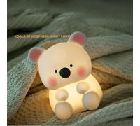 Lights Room Koala Night Light Pat Light Silicone Bear Bedroom Sleep Bedside Light Atmosphere Light Birthday Cartoon NightLight (White, 14.6x10.8x11.5cm)
