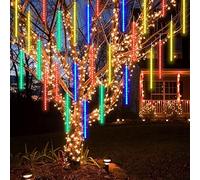 Lights String Indoor Meteor Shower Rain Light 50cm 10 Tubes 480 LED Decorative Waterproof Icicle Falling Rain Lights Icicle Raindrop for Holiday Wedding Tree Decoration, Multicolor