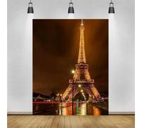 Lights up The Night Paris Eiffel Tower Photography Backdrop Photo Studio Banner Background Poster Props 440x300CM