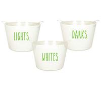 Lights, Whites, Darks- Vinyl Sticker Decal Labels for Laundry Bins, Baskets, Hamper. Bathroom, Utility Room Organisation (Large - 10cm Tall Capital Letter Height, Navy Blue)