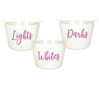 Lights, Whites & Darks- Vinyl Sticker Decal Labels for Laundry Bins, Baskets, Hamper. Bathroom, Utility Room Organisation (Medium - 6cm Tall Capital Letter Height, Brown)