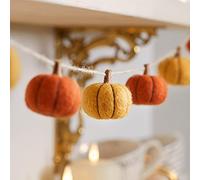Lights4fun 1.3m Autumn Halloween Felt Pumpkin Garland Hanging Decoration for Indoor Use
