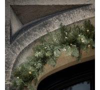Lights4fun 1.5m Pre Lit Christmas Garland Outdoor Decoration 30 Warm White LEDs Battery Operated with Timer