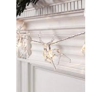 Lights4Fun 10 Warm White Reindeer Battery Christmas Fairy Lights White
