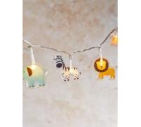 Lights4fun Safari Children’s Fairy String Lights - 12 Warm White LEDs - Battery Operated with Timer - Indoor Use - 2.1m Nursery Bedroom Decoration - Indoor Décor