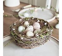Lights4fun 15cm Artificial Easter Egg Nest Spring Tabletop Indoor Decoration