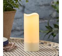Lights4fun 18cm Solar Powered Warm White Flickering Flame LED Flameless Garden Patio Candle IP44 Rated Outdoor Use