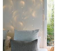 Lights4fun 1m x 1m Indoor Curtain Fairy Lights with 40 Warm White LEDs Clear Cable Plug in