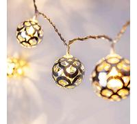 Lights4fun 2.25m Indoor Silver Moroccan Globe Fairy Lights - 16 Warm White LED Plug-in String Lights with 3m Lead and Low Voltage Transformer for Home Décor