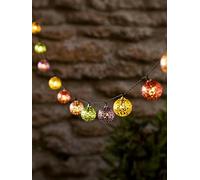 Lights4Fun 20 Solar Usb Moroccan Metal String Lights One Colour