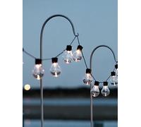 Lights4Fun 20 Warm White Carnival Solar Festoon Lights One Colour