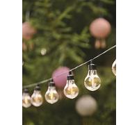 Lights4fun 4.75m Outdoor Battery Operated Festoon String Lights - 20 Warm White LED Clear Bulbs - 8 Modes - IP44 Waterproof - Garden Lighting for Patios, Porches, Lawns, Exterior Walls