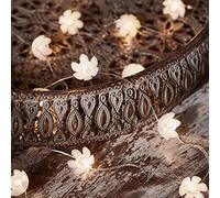 Lights4fun 20 White Lotus Flower Battery Operated Micro LED Fairy Lights - 2m Silver Wire String Lights with Warm White LEDs & Timer - Indoor Floral Decoration