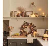 Lights4fun 35cm Pre Lit Berry Harvest Autumn Wreath | Seasonal Styling, Timer Function and Battery Operated