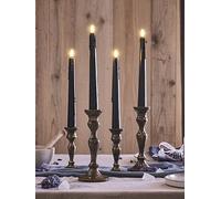 Lights4Fun 4 Truglow Black Dripping Wax Led Taper Candles With Remote Control Black