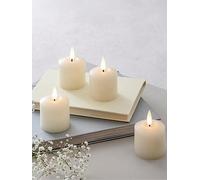 Lights4Fun 4 Truglow Ivory Led Votive Candles White