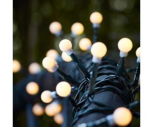 Lights4fun 40 LED Solar Powered Outdoor IP44 Waterproof Garden Berry String Fairy Lights