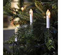 Lights4fun 50 Warm White LED Christmas Tree Candle with Clips Indoor Sting Fairy Lights Plug in 15m