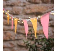 Lights4fun 5m Wilderness Outdoor Fairy Light Bunting in Pink and Ochre