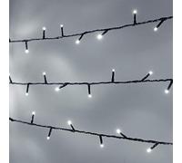 Lights4fun 600 White LED Connectable Fairy Lights Green Cable Battery with Timer Indoor & Outdoor Use