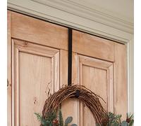 Lights4fun Christmas Easter Spring Wreath Hanger Black Metal Over Door Hook (L) 30cm