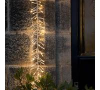 Lights4fun Christmas Outdoor 576 Dual Colour LED Cluster Clear Cable String Fairy Lights Plug in Timer & Remote Control 5m