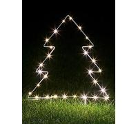 Lights4fun Outdoor Christmas Tree Garden Stake Light Micro LED Battery Timer IP44 54cm