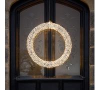 Lights4fun Christmas Wire Wrapped LED Wreath Light 58cm