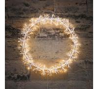 Lights4fun Cluster Wreath Warm White Lights 8m with optional timer