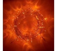Lights4fun Core Series Outdoor String Lights 100 Amber LEDs Clear Cable Fairy Lights 5m Low Voltage Plug in Timer